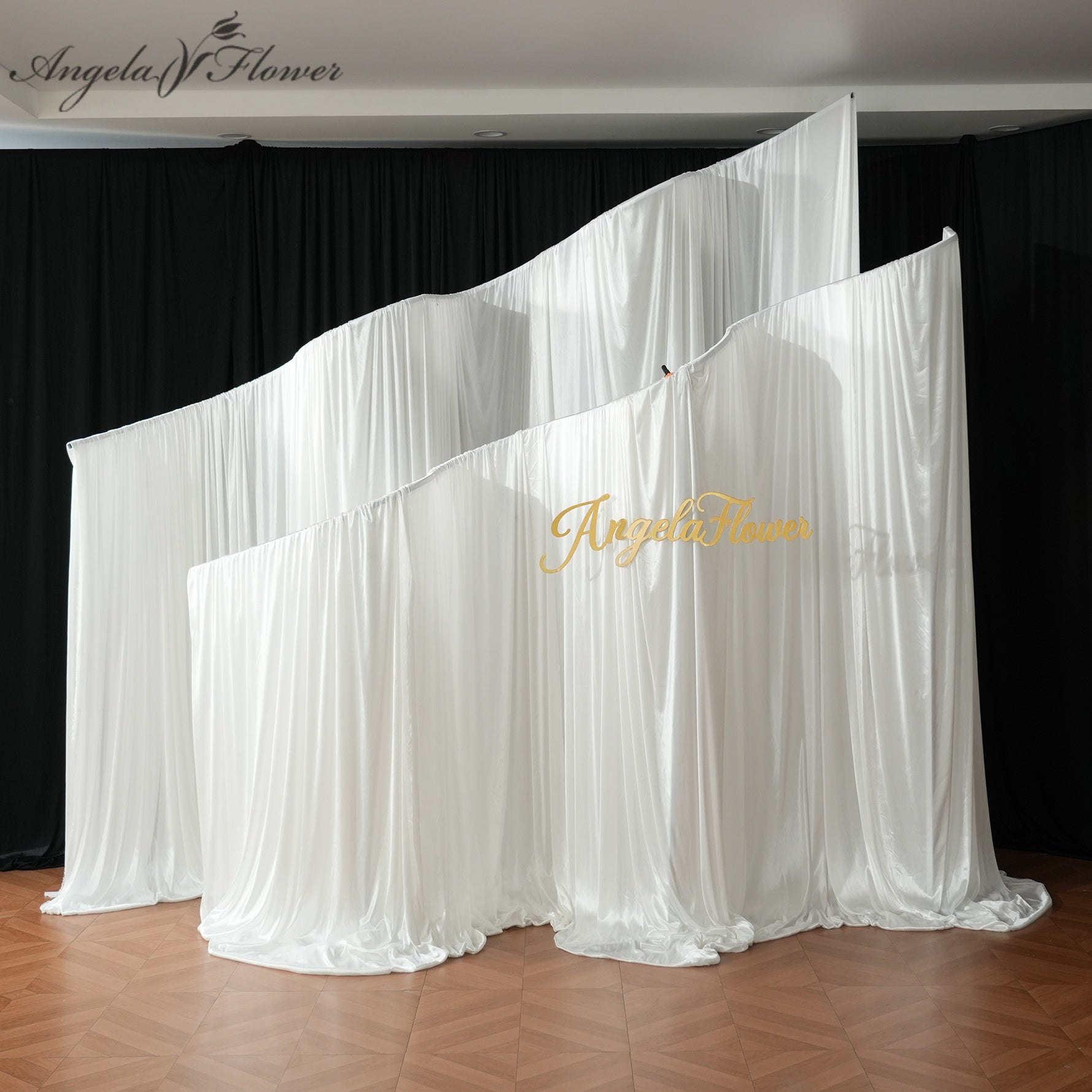 wedding_arch_stand_champagne_fabric