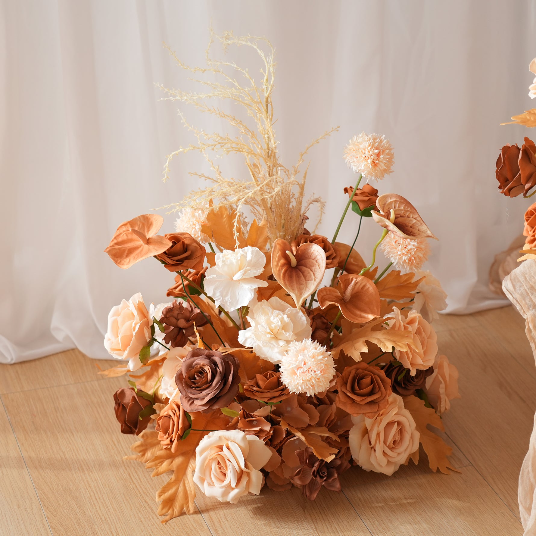 A9057 Artificial Coffee Brown Rose Wedding Table Decor Flower