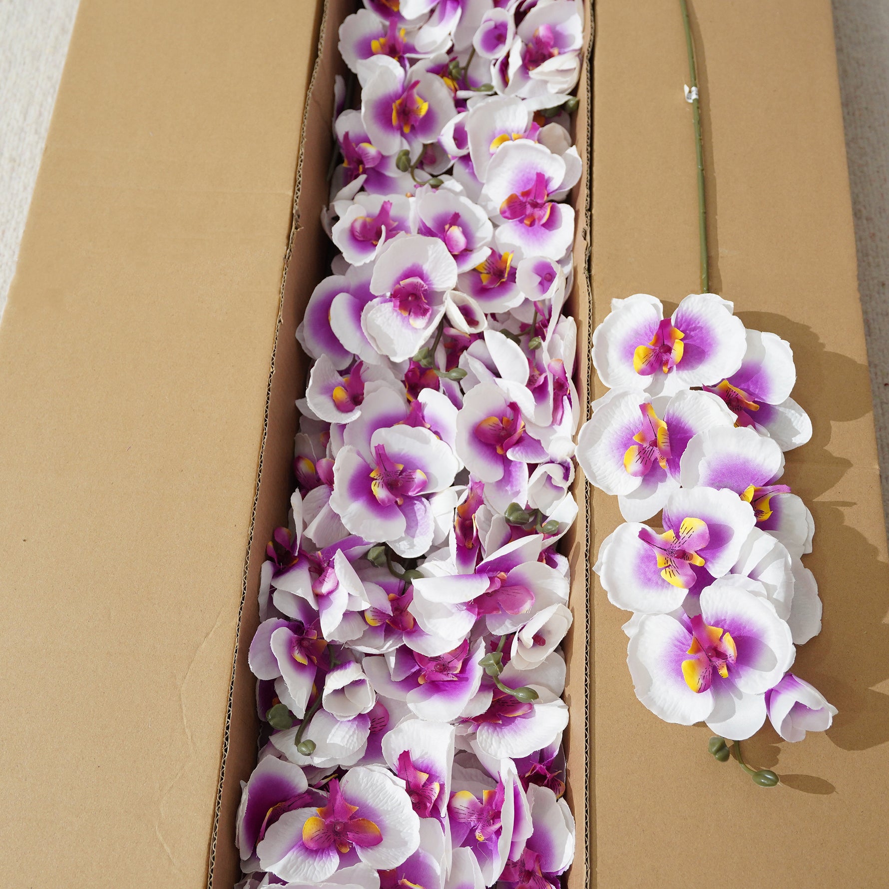 Hot Pink Artificial Phalaenopsis Orchid Stem