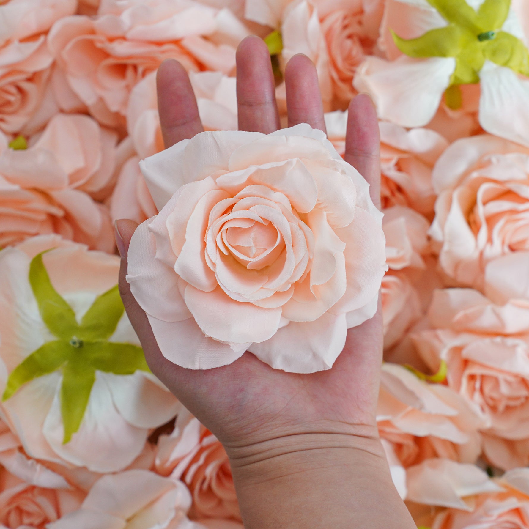 100pcs Silk 9cm Rose Head Flowers Material Wedding Floral