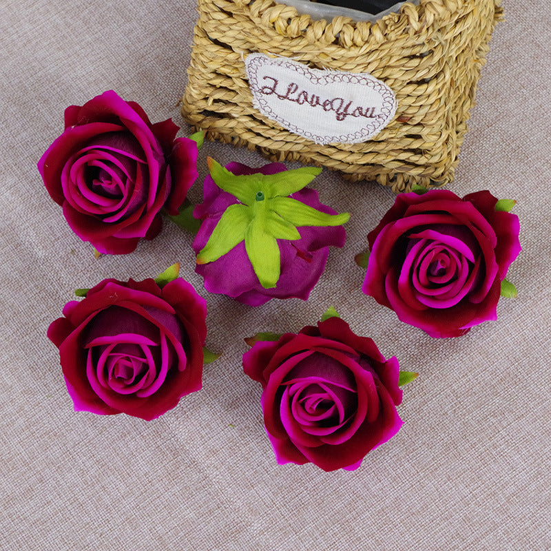 vibrant_fuchsia_velvet_rose_craft_parts