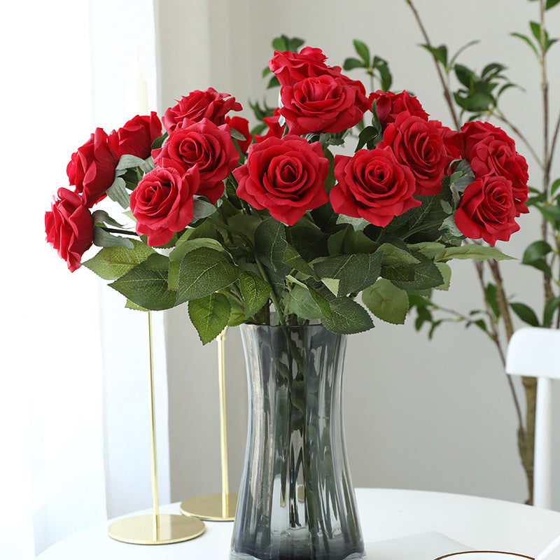 artificial-red-roses-for-living-room-display