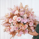 Modern romantic blush pink wedding table flower