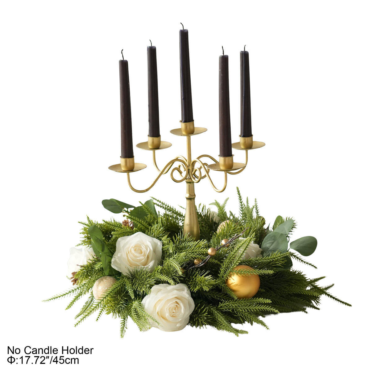 Mixed foliage artificial greenery for winter table arrangement
