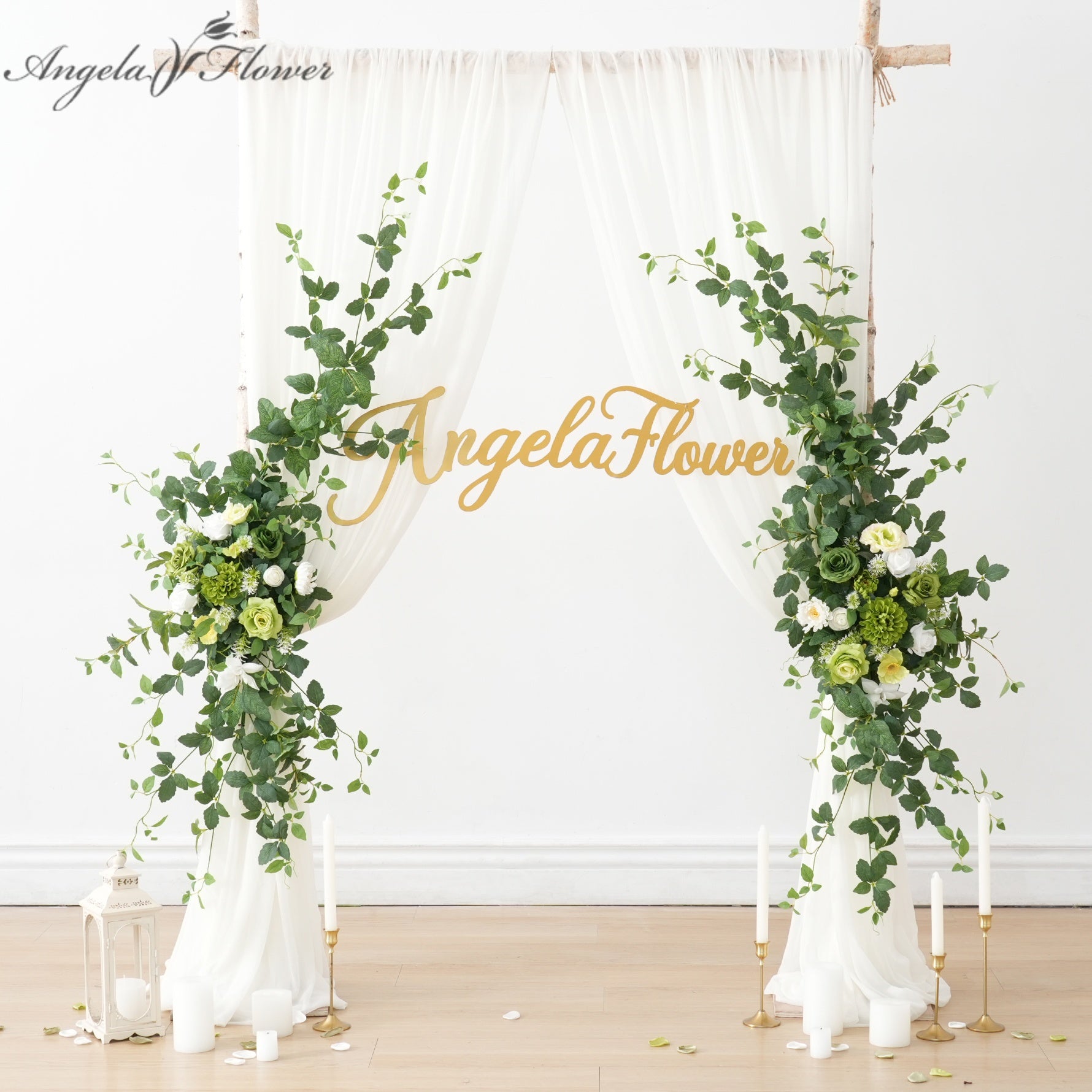 green‑white‑wedding‑floral‑swag‑curtain‑flower
