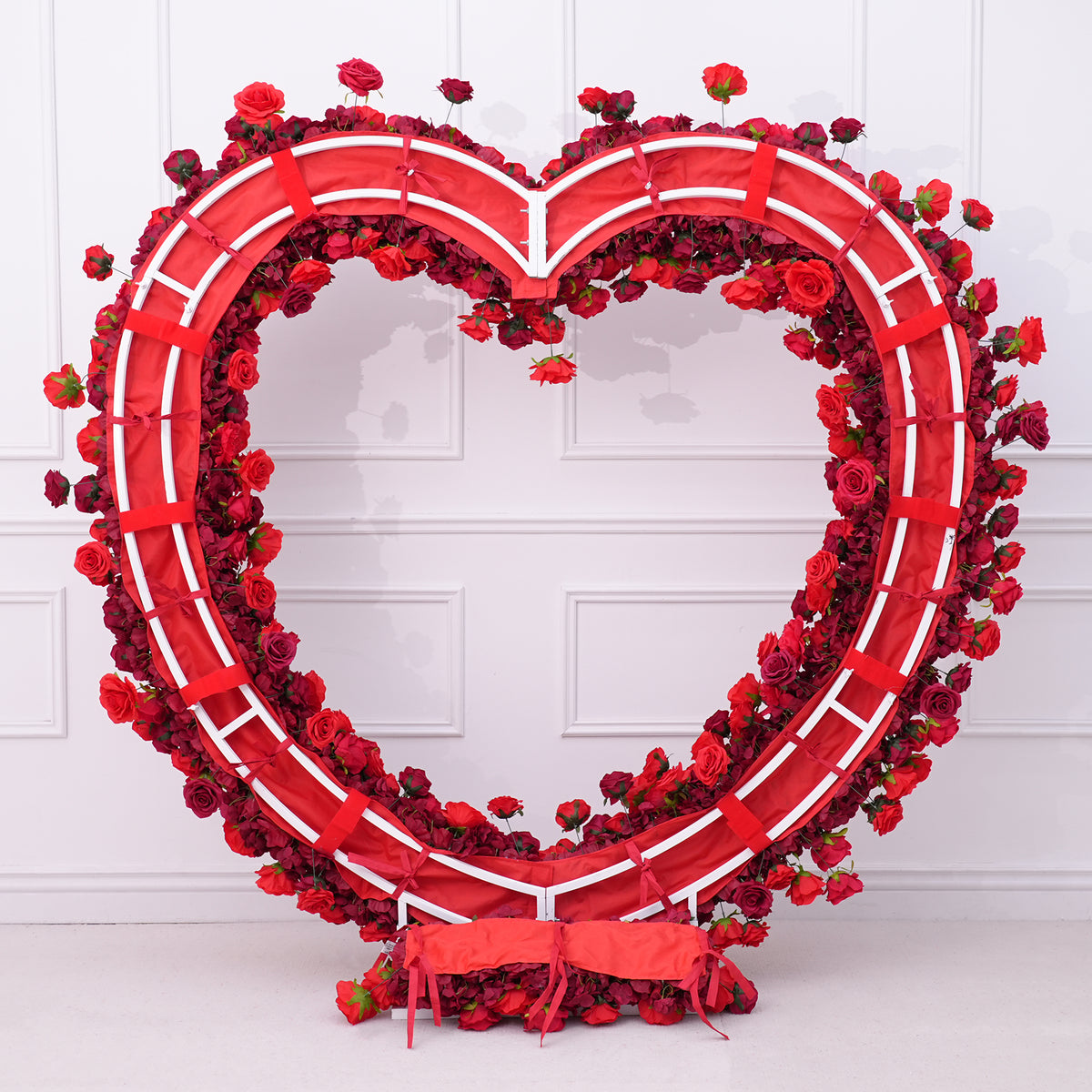 Heart shape floral arbor bridal ceremony decor