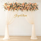 Peach eucalyptus floral border for event backdrop