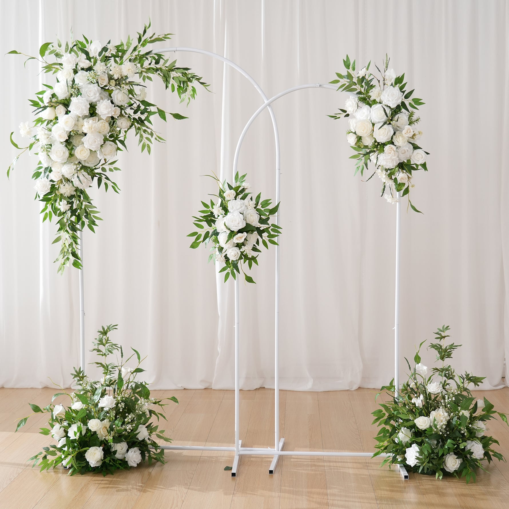 Mori Greenery White Rose Runner Hanging Flower Floor Floral