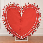 Rich red artificial rose heart floral wall panel