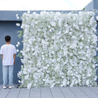 White baby breath artificial flower wall backdrop for wedding ceremony photo booth