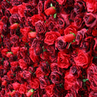 Versatile faux rose flower wall as wedding stage and photo booth background decor