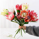 red‑faux‑king‑protea‑stem‑tropical‑wedding‑floral
