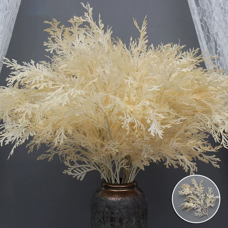 Multi color artificial cypress antler leaf stem for wedding hall aisle decor