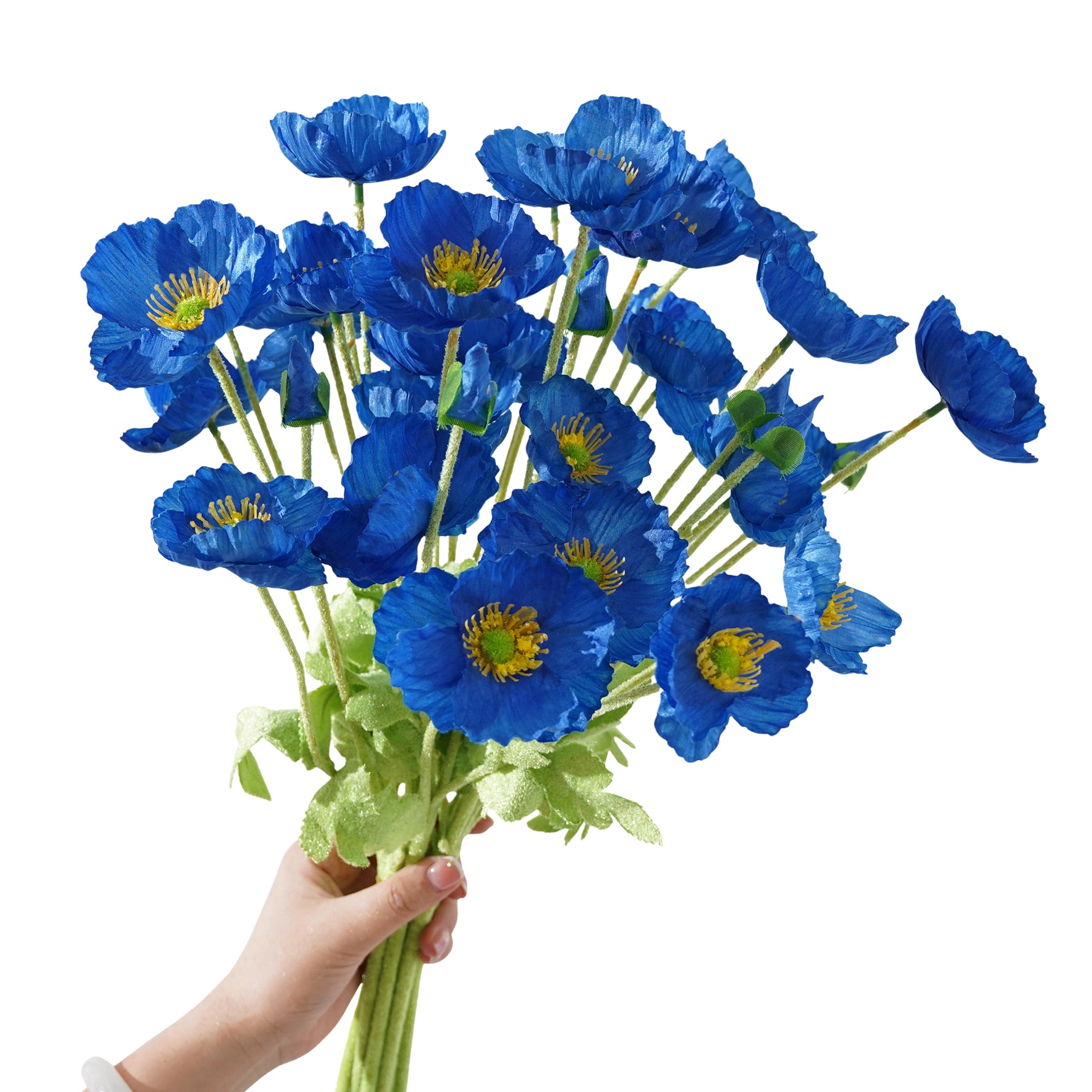 blue-poppy-silk-flower-bouquet