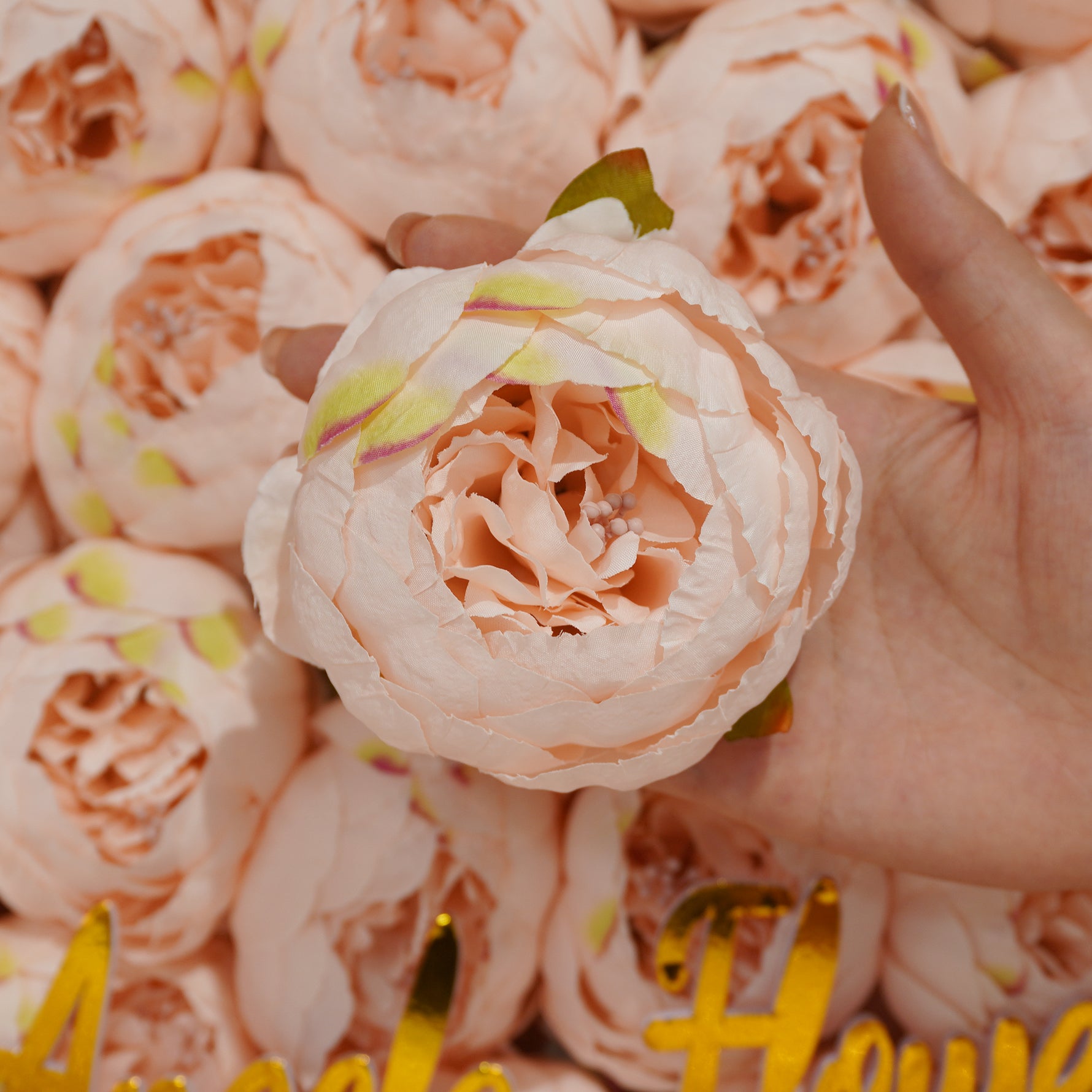 Terracotta orange faux ranunculus heads