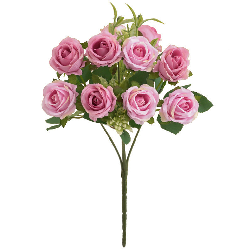 Maroon faux rose flower stems