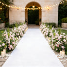 Elegant Blush Pink Flower Arrangement for Outdoor Wedding Aisle