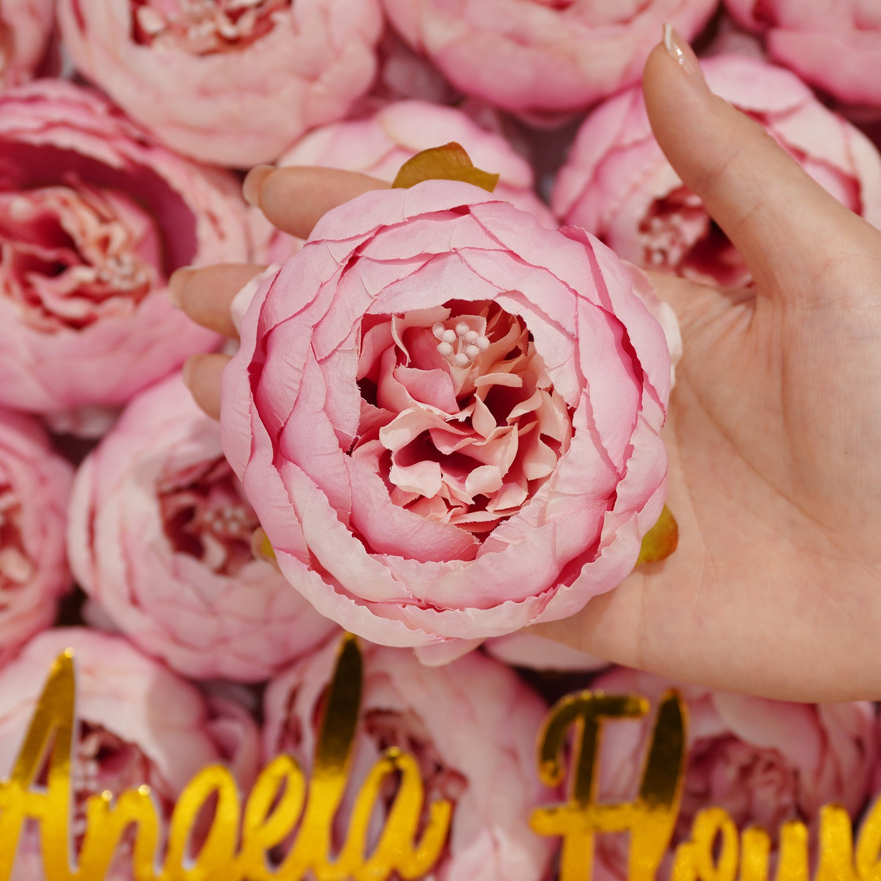 Antique blush faux ranunculus flowers
