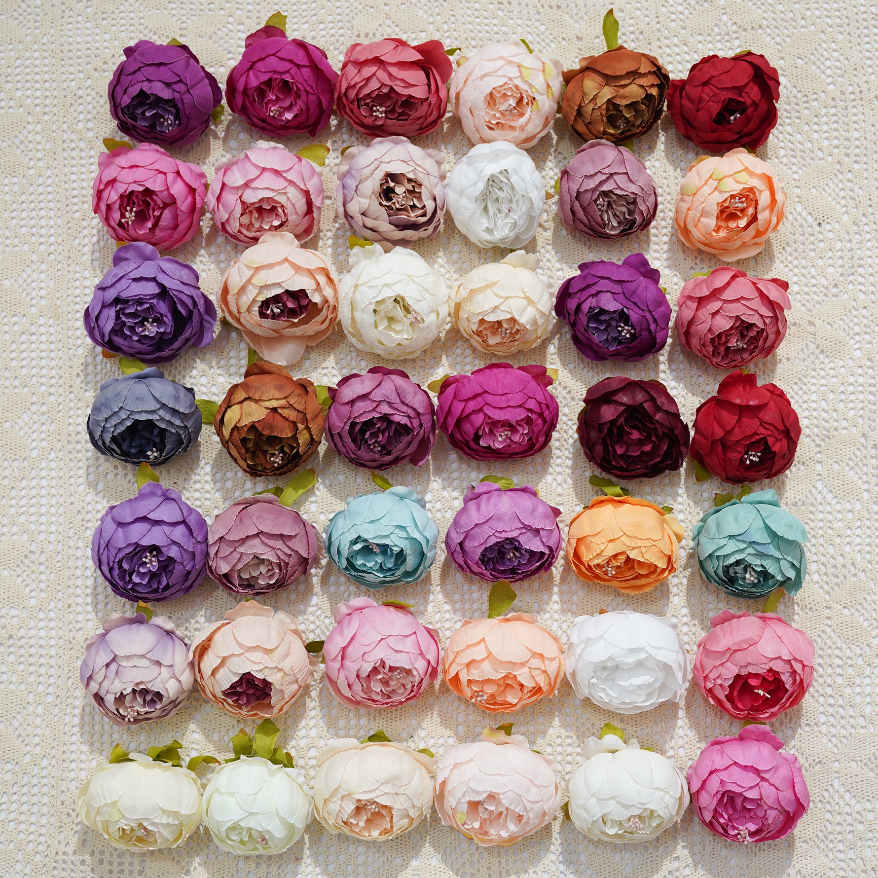 Ivory white silk ranunculus bulk decor