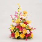 silk-rose-and-wildflower-table-arrangement