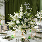 white-rose-greenery-wedding-centerpiece