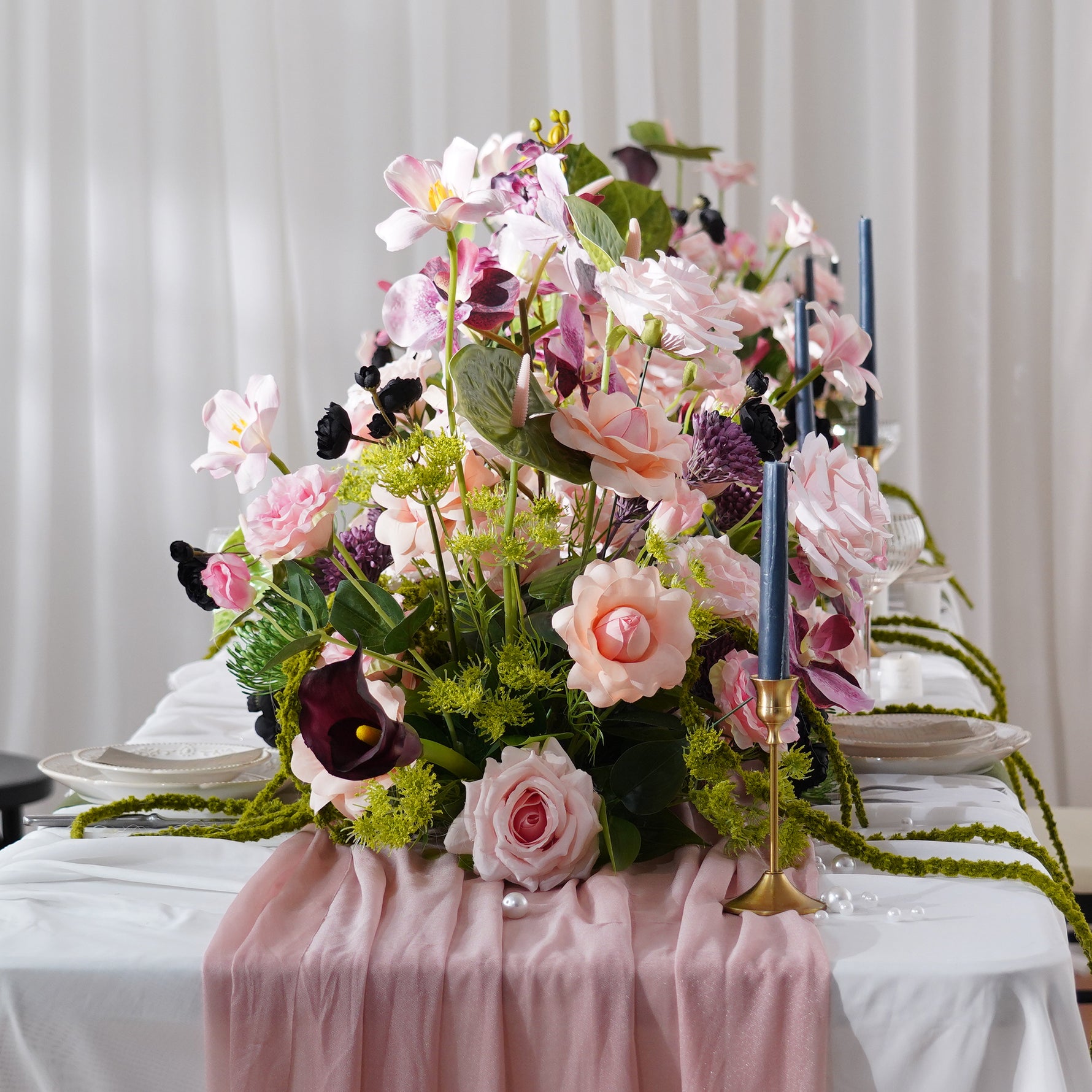 Silk Rose and Orchid Wedding Arrangement