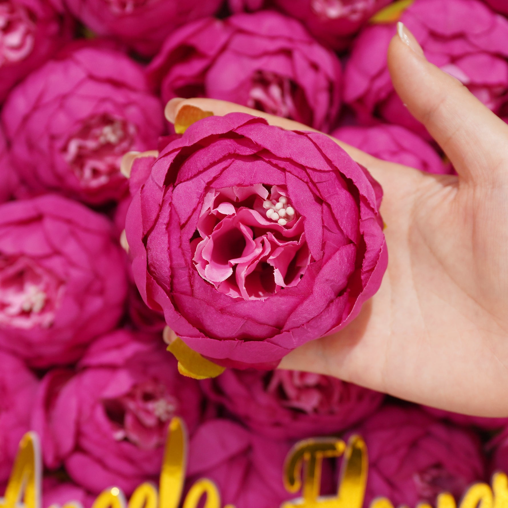 Orchid purple silk ranunculus decor heads
