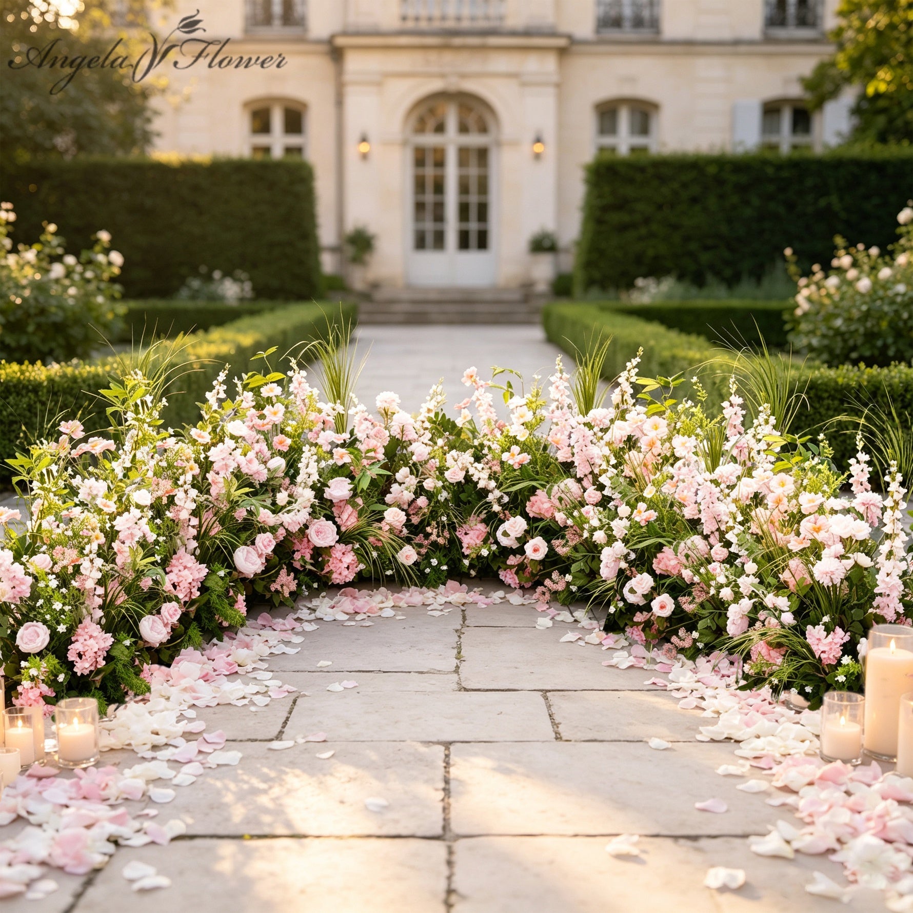 Luxury Artificial Floral Installation for Beach Wedding Ceremony