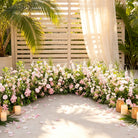 Pink White Artificial Flower Wedding Aisle Ground Arrangement