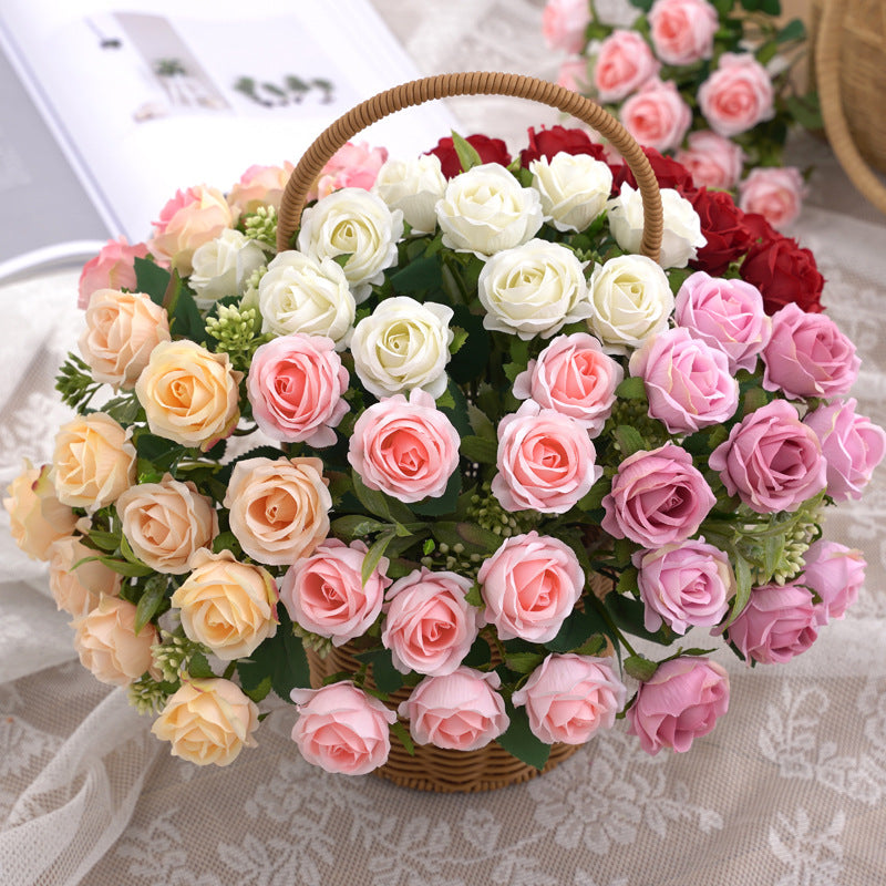 Champagne artificial rose bunch