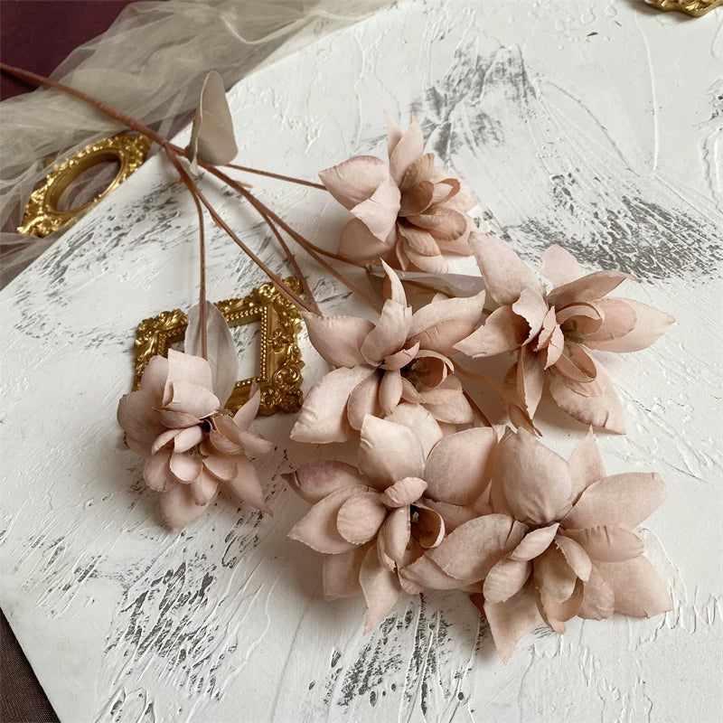 Vintage Wedding Arch Decor Artificial Magnolia Bouquet
