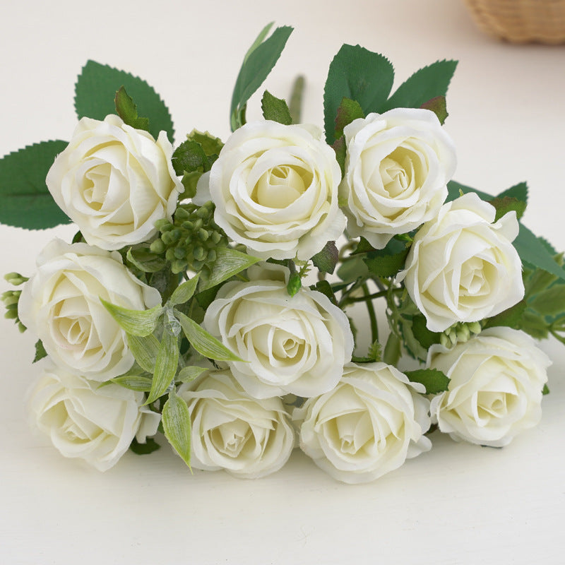 Light pink silk rose flower bunch