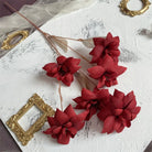 Terracotta Red Silk Magnolia Artificial Flower Branch
