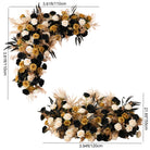 Black gold floor flower bunch for wedding arch base