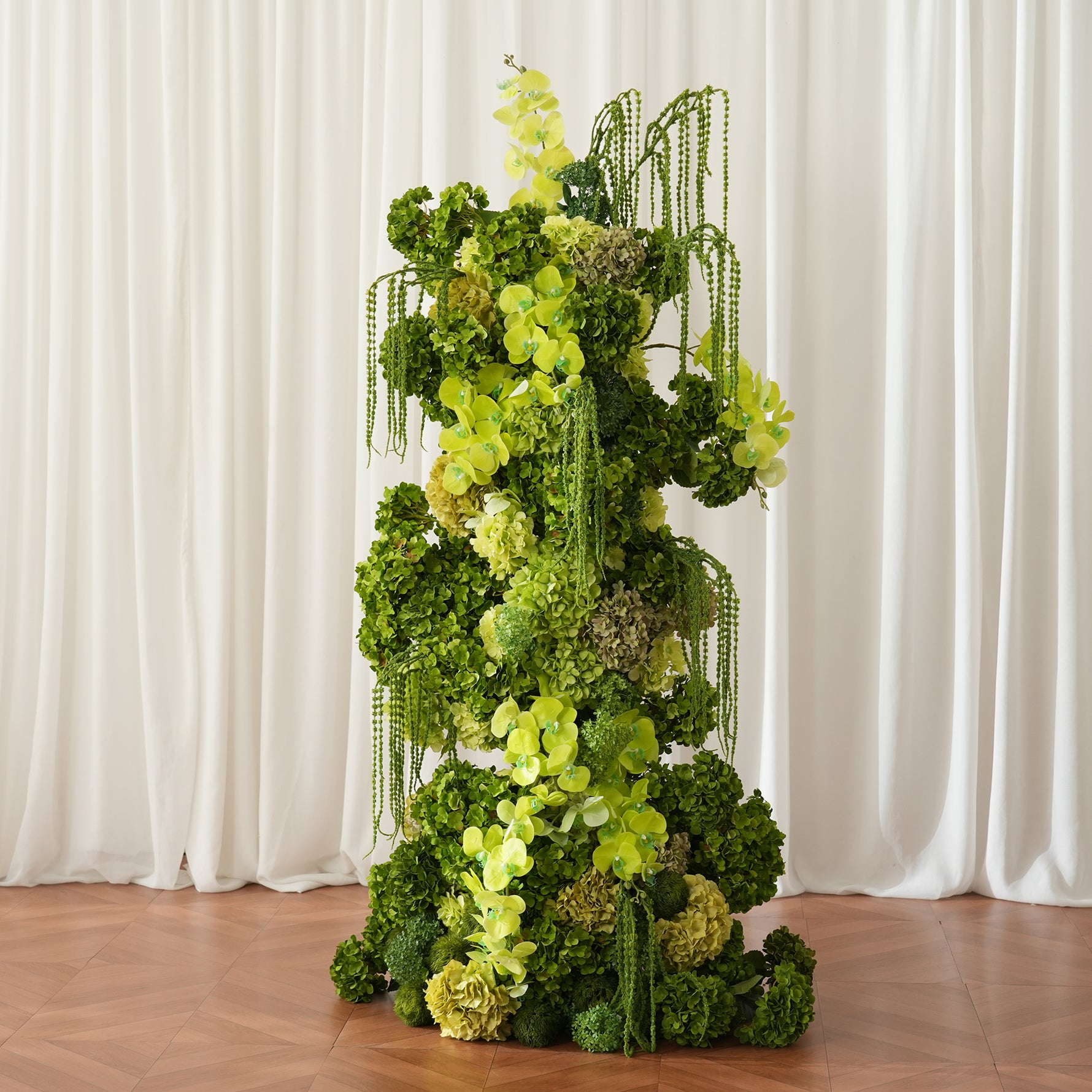 A9098 Green Vine Hydrangea Flower Arrangement KT Board Wedding