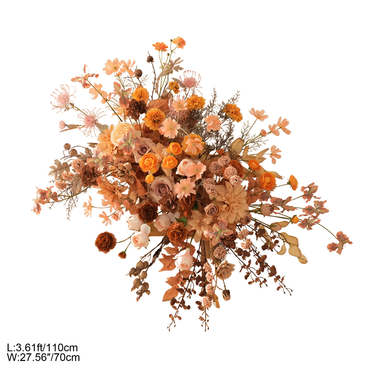 fall hanging floral with dried look foliage