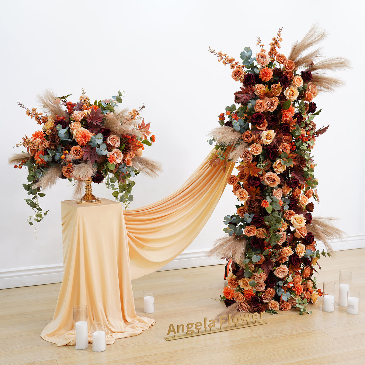 Artificial maple leaf fall floral arrangement