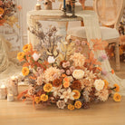 Boho fall hanging floral swag for wedding ceremony backdrop
