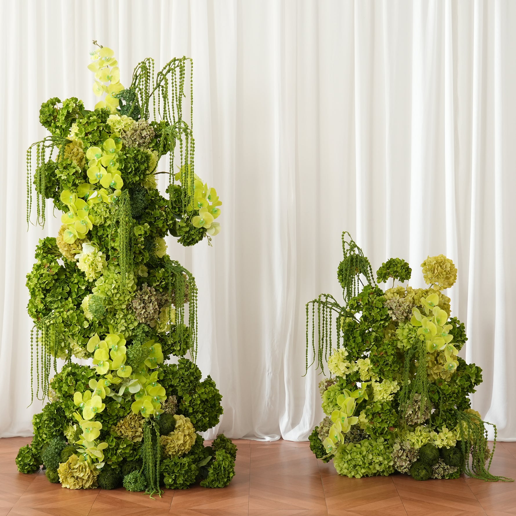 A9098 Green Vine Hydrangea Flower Arrangement KT Board Wedding