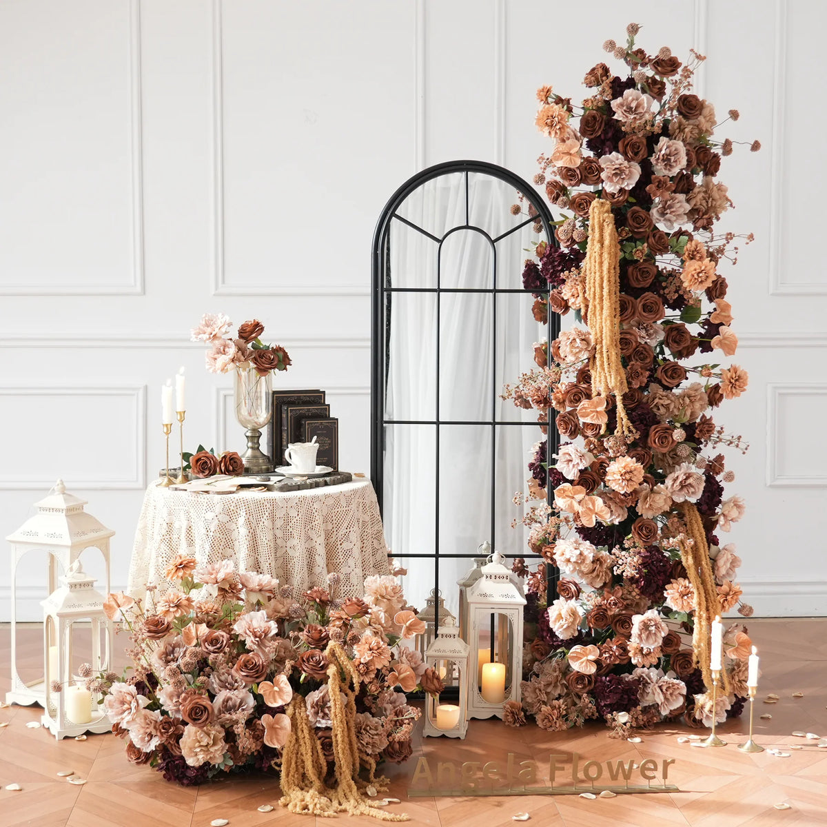 coffe rose wedding kt board flower decor