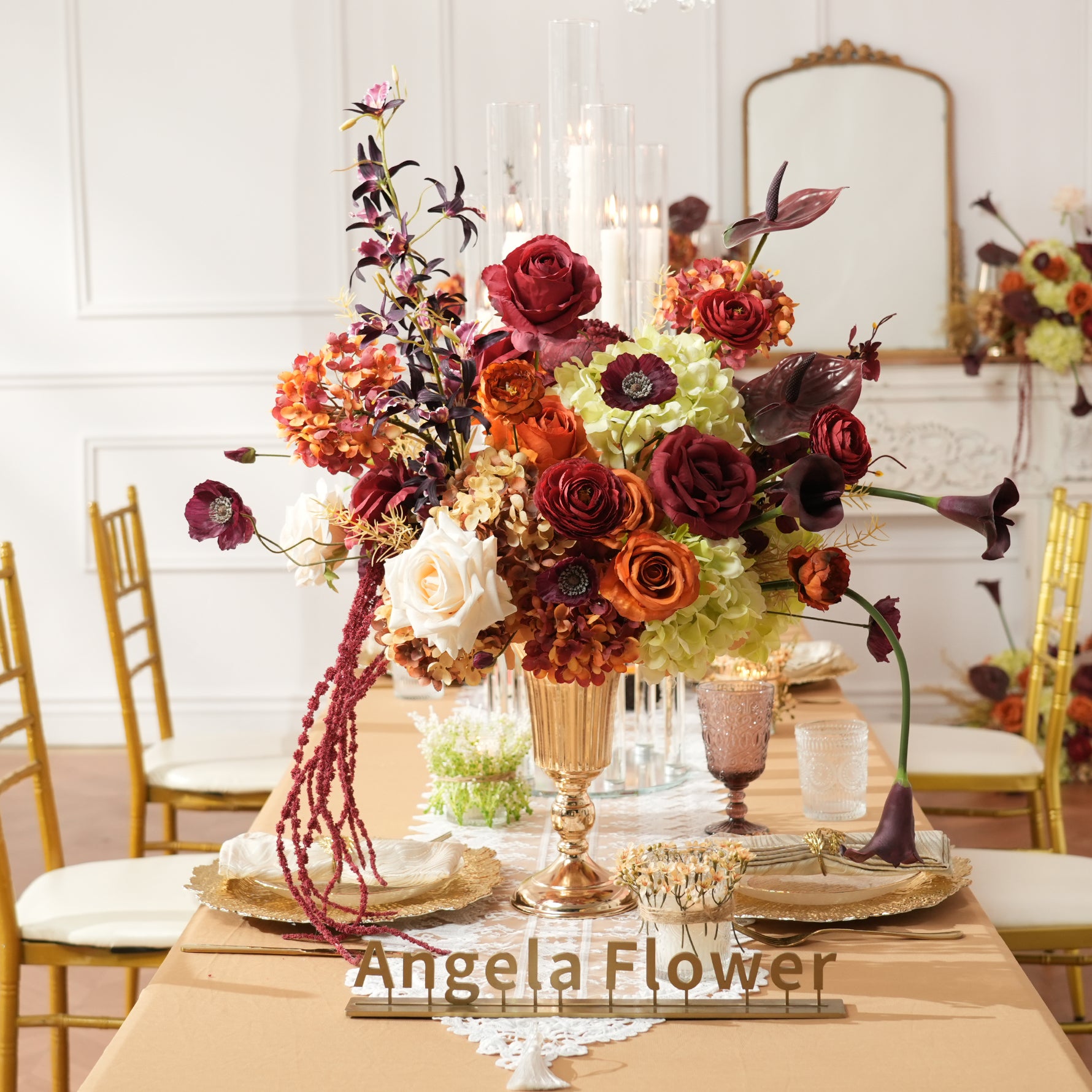 A9173 Burgundy Calla Lily Table Centerpieces Ball Flower