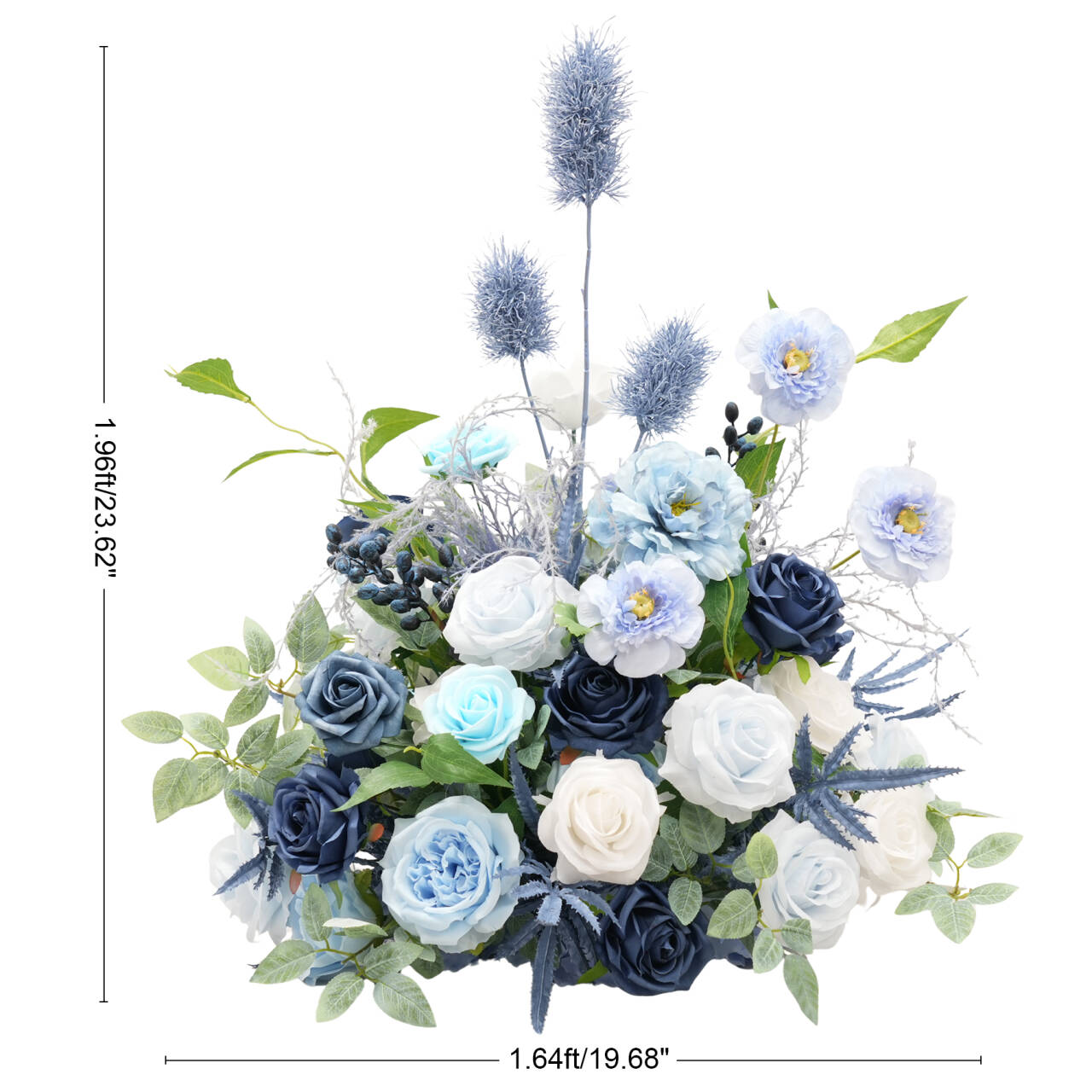 angela-flower-blue-navy-cream-artificial-table-flower-set