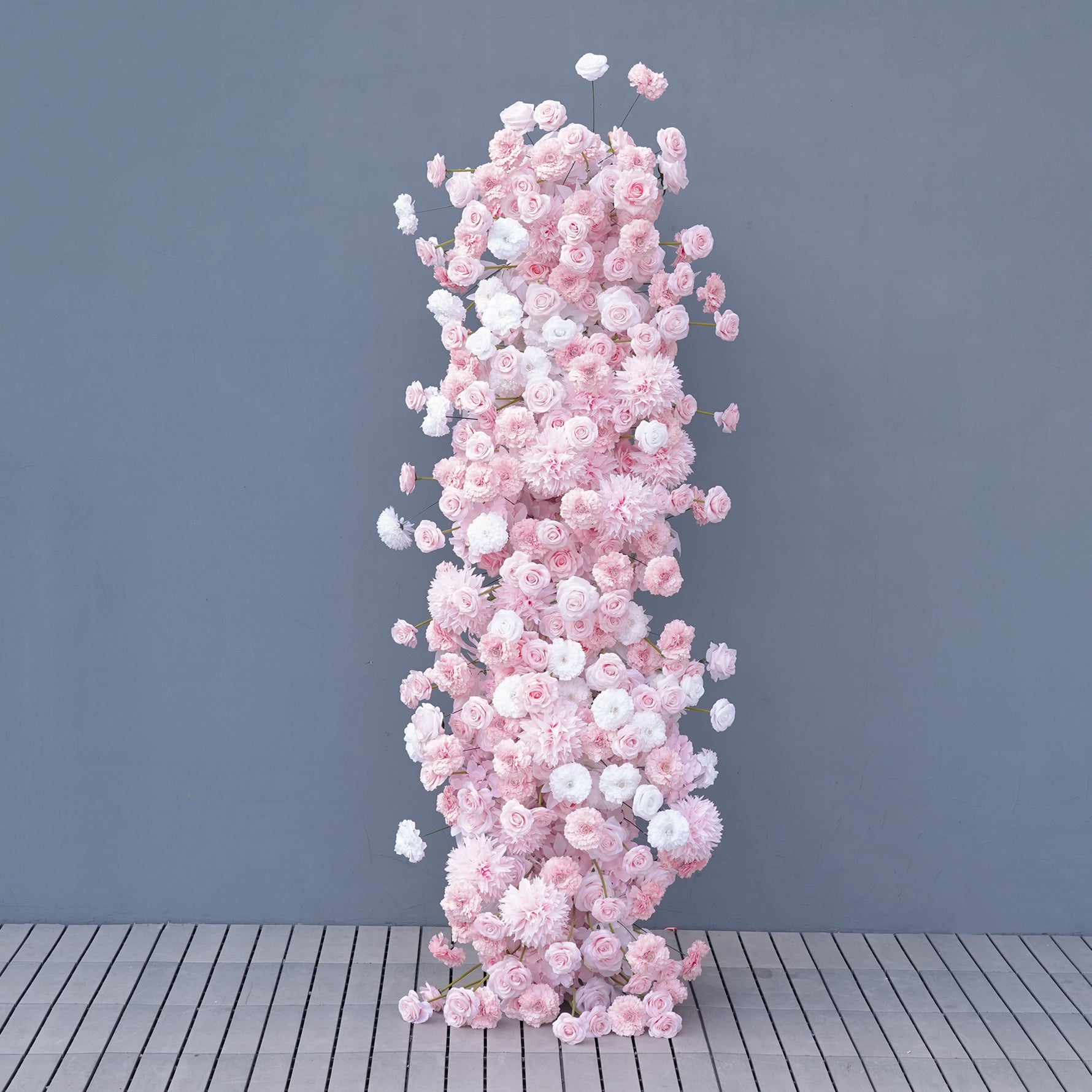 Luxury Pink White Rose Dahlia Floral KT Board Outdoor Wedding