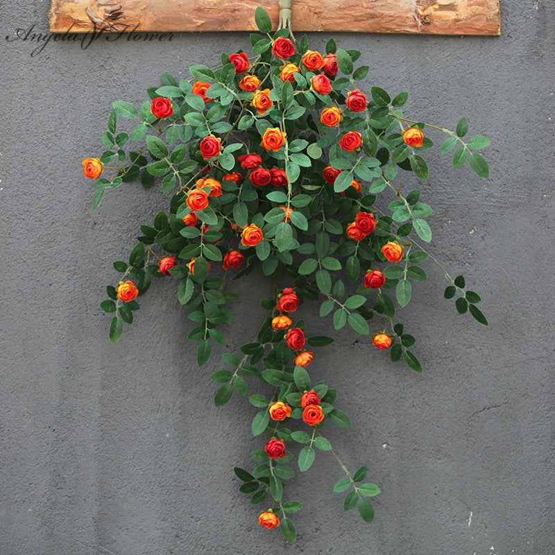 1. artificial_mini_rose_hanging_vine_sunset_orange