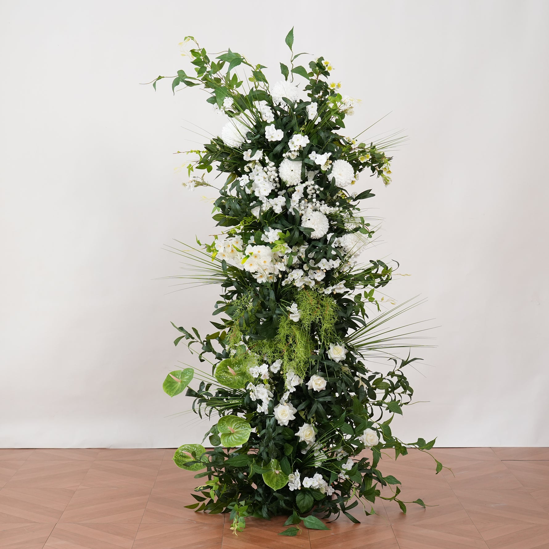 Artificial White Bloom Greenery Aisle Flower Set