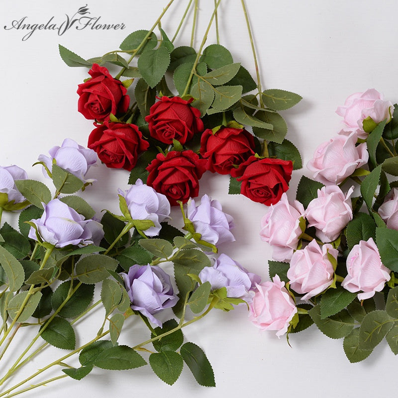Light pink fake long stem rose flower