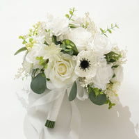 A8995 Artificial Eucalyptus Leaves White Bridesmaid Bouquet Wedding Ceremony Supplies