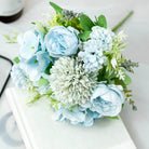 mint blue artificial rose mixed floral stems for home decor