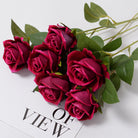 Blush artificial long stem silk rose