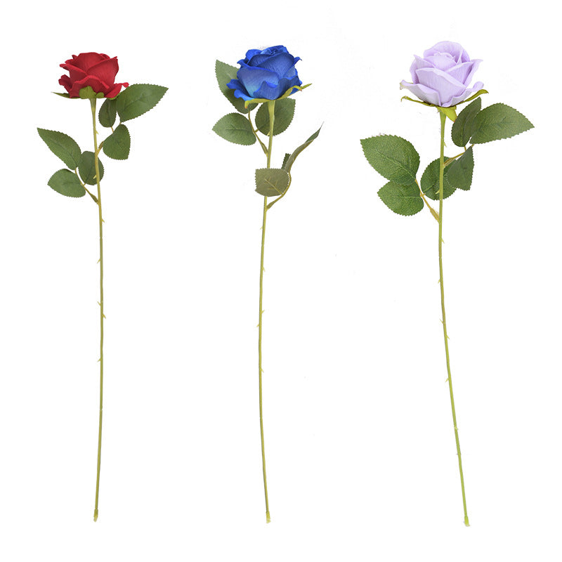 White faux long stem rose floral supply